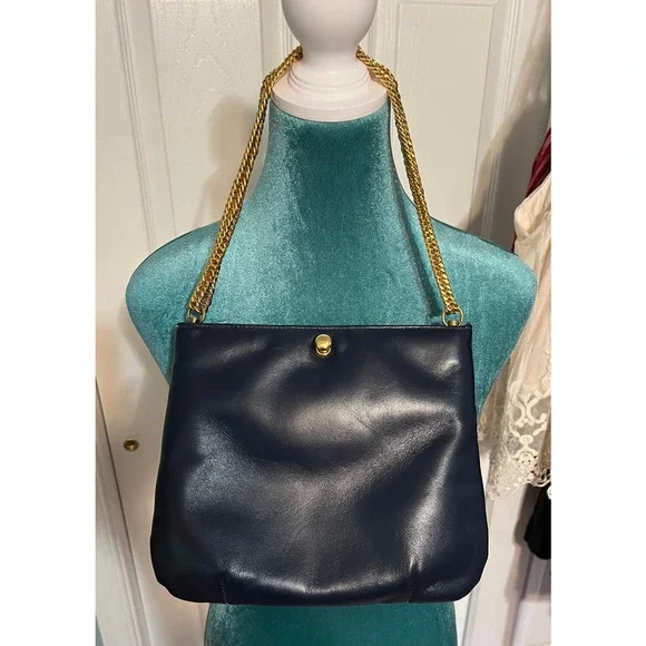 Vintage 1970s Ruth Saltz Navy Handbg - Picture 2 of 3